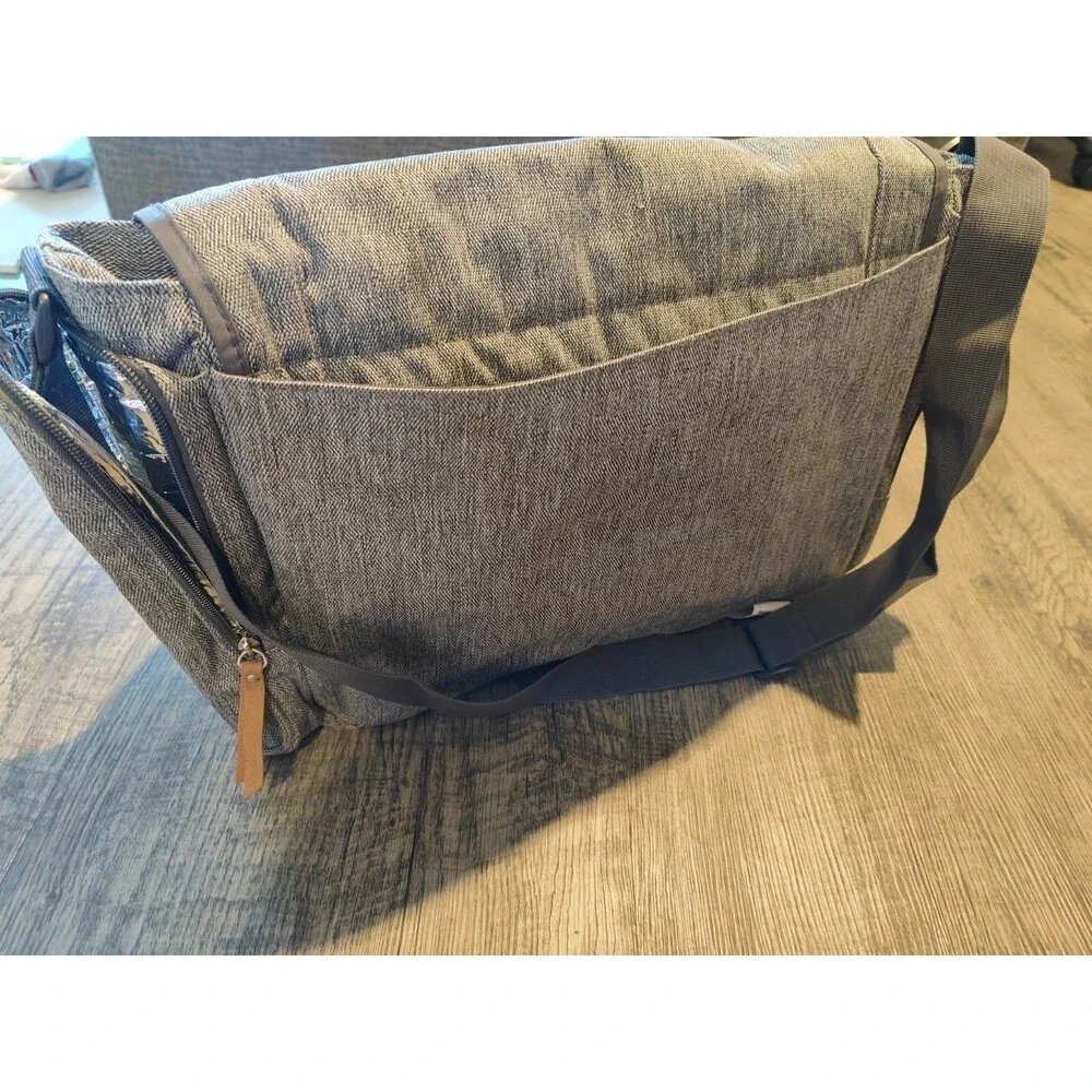 Diaper Bag BB GEAR New Grey Messenger Bag - Dad Bag For Baby.